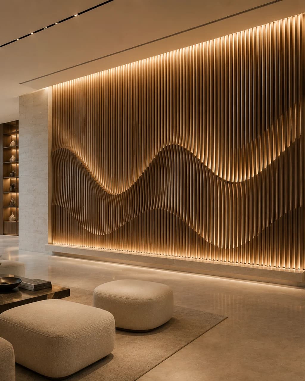 Architectural feature installation — premium material and surface design